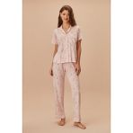 Suwen Sakura Maskülen Pijama Takımı - Pembe