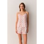 Suwen Smile Atlet Şort Pijama Takımı - Pembe