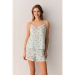 Suwen Smile Atlet Şort Pijama Takımı - Yeşil