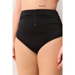 Suwen Yüksek Bel Drapeli Bikini Alt - 36 - Siyah