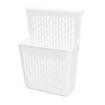 SUWORS Asmalı Dolap Düzenleyici – Askılı Çok Amaçlı Plastik Organizer Sepet | Mutfak, Banyo, Dolap ve Ofis İçin Pratik Düzenleyici Kutusu (255x110x325 mm, Beyaz)