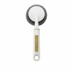 Suwors Saplı Çelik Bulaşık Teli - Paslanmaz Top Tel Bulaşık Süngeri ve Fırçası - İnatçı Yağ, Kir ve Yanıklar İçin Ergonomik Saplı Tencere Temizleyici - Mutfak Temizlik Gereçleri