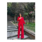 SUXİRCNHTMTS Beli Kuşaklı Modern Blazer Ceket Pantolon Takımı
