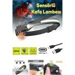 Suya Dayanıklı Profesyonel Kafa Feneri Sensörlü Kafa Lambası Tepe Işığı Ergonomik M-1678