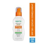 Suya Dayanıklı Yüksek Koruma SPF 50+ Yüz Vücut Güneş Koruyucu Bebek Çocuk 200 ml