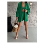 SUYA US WEAR Bürümcük Kumaş Kimono Üst-Şort-Askılı Bluz Takım