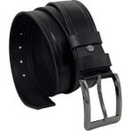 Süzer 400-28-22Y 4 cm Siyah Hakiki Deri Desenli Çift Dikişli Spor Kot Kemer