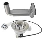 Süzgeç Sepeti Valfi 114 mm, Gider garnitürü Lavabo, PP + Paslanmaz Çelik 304 Sifon Lavabo, Döner Kapak/Lavabo Damlalığı, Mutfak Lavabosu Aksesuarı, Farklı Evye Çeşitleri için (Gümüş)