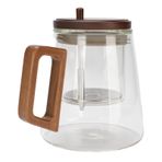 Süzgeçli Cam Çay Tenceresi, 750ml Isı Düzeltici Su Ayırma Çaydansı, Ev İçin Ahşap Saplı Infuser Çaydan, Ofis (Tip 2)