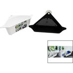 SÜZGEÇLİ LAVABO DÜZENLEYİCİ PLASTİK KÖŞE RAFI VANTUZLU-Findit