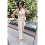 Suziş ASİMETRİK KESİM YELEK VE HAVUÇ MODEL PANTOLON TAKIM CR4007
