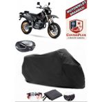 Suzuki DRZ400 Sm Branda Siyah Arka Çanta Uyumlu(Topcase) Motosiket Brandası Motor Örtüsü Çadır Su Geçirmez Motosiklet Kılıfı Motor Brandası,lastikli,taşıma Torbalı