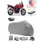 Suzuki Gsf 600 Bandit S Branda Gri Arka Çanta Uyumlu(Topcase) Motosiket Brandası Motor Örtüsü Çadır Su Geçirmez Motosiklet Kılıfı Motor Brandası,lastikli,taşıma Torbalı