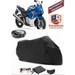 Suzuki Gsx 650 F Branda Siyah Arka Çanta Uyumlu(Topcase) Motosiket Brandası Motor Örtüsü Çadır Su Geçirmez Motosiklet Kılıfı Motor Brandası,lastikli,taşıma Torbalı