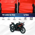 Suzukı Gsx-R 125 Motosiklet Brandası Su Geçirmez Branda Kırmızı Branda Motor Branda Lc - Bağlantı Klipsi
