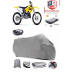 Suzuki Rm 250 Branda Gri Arka Çanta Uyumlu(Topcase) Motosiket Brandası Motor Örtüsü Çadır Su Geçirmez Motosiklet Kılıfı Motor Brandası,lastikli,taşıma Torbalı