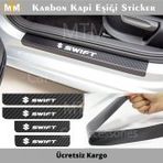Suzuki Swift 4 Adet Karbon Kapı Eşiği Sticker