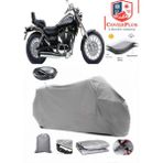 Suzuki Vl 1400 Intruder Branda Gri Arka Çanta Uyumlu(Topcase) Motosiket Brandası Motor Örtüsü Çadır Su Geçirmez Motosiklet Kılıfı Motor Brandası,lastikli,taşıma Torbalı