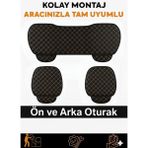 Suzuki Wagon R (Ilk Nesil) 1993–2003 Uyumlu 3 Parça Kapitone Oturak Araba Koltuk Suni Deri Siyah Turuncu - Kaymaz | Trobus - Siyah - Turuncu