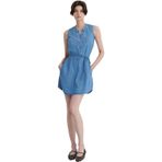 Suzy Gold Klasik Puslu Siyah Jean Elbise 130317-89755