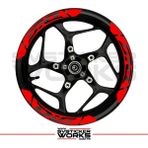 Sv Sticker Works Honda Dıo Jant Şeridi Geniş Sticker Dıştan Içe Kaliteli Yüksek Yapışkanlı Sticker - Kırmızı