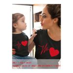 SVART WEAR Anne Kız Aşk Baskılı Kombin Tişört Takımı T-Shirt Twin Anne Kız Çoçuk (TEKLİ FİYAT)