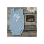 SVART WEAR İt's a BOY Desenli Baskılı Pamuklu Bebek Body Badi Çıtçıtlı Gender Reveal Cinsiyet