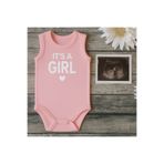 SVART WEAR İt's a GİRL Desenli Baskılı Pamuklu Bebek Body Badi Çıtçıtlı Gender Reveal Cinsiyet