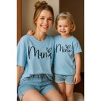 SVART WEAR Mama Mini Anne Kız Çocuk Kombin Tişört Takımı %100 Pamuk Oversize T-Shirt Twin (TEKLİ FİYAT)