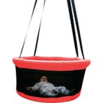 Svava Kırmızı Sepet Salıncak - %100 Pamuklu Ergonomik Tasarım ile Bahçe ve Ev Kullanımı İçin