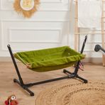 Svava Metal Standlı Ahşap Bebek Hamak (Yeşil)