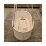 Svava Oval Beşik Demir Malzemeden Yapılmış 7 kg Ağırlığında Tekerleksiz Ergonomik Yapı - Beyaz