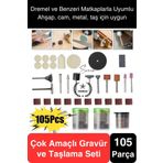 Svein 105 Parça Hobi Gravür Dremel Taşlama Ucu Mini Metal Ahşap Oyma Seti Parlatma Zımparalama Fırçalama