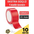 Svein 20 Adet 10 mt Kırmızı Tamir Takviye Kapatıcı Güçlü Onarım Bandı Su Geçirmez Sızdırmaz Dayanım Çatlak