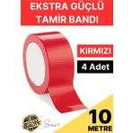 Svein 4 Adet 10 mt Kırmızı Tamir Takviye Kapatıcı Güçlü Onarım Bandı Su Geçirmez Sızdırmaz Dayanım Çatlak