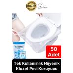 Svein 50 Adet Pratik Hijyenik Tek Kullanımlık Klozet Kapağı Pedi Örtüsü Yeni Sezon Koruyucu Kirletmez