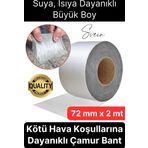 Svein 72 mm x 2 mt Su Geçirmez Sızdırmaz Çatı Boru Dayanıklı Çamur Sakız Bant Alüminyum Tamir Bandı