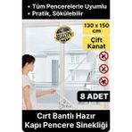 Svein 8 Adet Pratik Cam Pencere Kapı Uyumlu Çift Kanat Yırtılmaz Dayanıklı Kendinden Yapışkanlı Sineklik