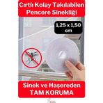 Svein Ayarlanabilir Pratik Pencere Cam Kapı Sineklik Cırt Bantlı Hazır Yapışkanlı 125 cm x 150 cm - 5,6 mt