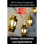 Svein #Aydınlatma Kubbe Temalı Şık Dekoratif Led Lamba Süsleme Pilli 2 Metre 10 Kandil Motifli Manevi