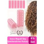 Svein #Bigudi 6'lı Saç Şekillendirme ve Hacim Veren Saç Maşası Seti Bigudi Rulosu Isısız Hızlı Dalgalı