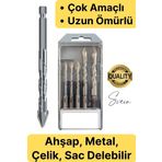 Svein Elmas Premium Ahşap Metal Sac Demir Çelik Delebilen Çok Amaçlı Matkap Ucu Seti 5 Parça Kırılmaz