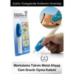 Svein #gravüroyma Çelik Mobilya Deri Takı Markalama Takımı Metal Ahşap Cam Gravür Oyma Kalemi Elektrikli Kablosuz Kazıma Yazı Yazma Hobi El Aleti Hassas Işleme Kişiselleştirme Dekorasyon Aracı - Beyaz