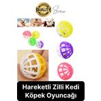 Svein Hareketli 3.5 cm Çıngıraklı Kedi Köpek Evcil Hayvan Oyun Topu Plastik Zil Oyuncağı Eğitici