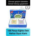 Svein İkili Hafıza Kartları Çocuk Eğitici Eşleştirme Oyun Seti Zeka Gelişim Algı Dikkat Oyunu 108 Kart