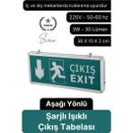 Svein Işıklı Aşağı Çift Yönlü Acil Çıkış Exit Tabelası Şarjlı Yönlendirme Parlayan Armatür Uyarı Levhası - diğer - 1 Adet