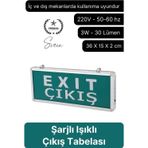 Svein Işıklı Düz Çift Yönlü Acil Çıkış Exit Tabelası Şarjlı Yönlendirme Parlayan Armatür Uyarı Levhası