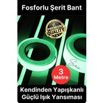 Svein Karanlıkta Parlayan Yansıyan Fosforlu Şerit Bant 3 Metre Kendinden Yapışkanlı Reflektör Işık Veren