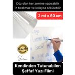 Svein Kendinden Yapışkanlı Şeffaf Tahta Filmi 200x60 cm Okul Kreş Ofis Not Alma Yazı Çalışma Panosu Folyo