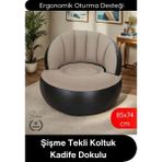 Svein #koltuk Şişme Tekli Koltuk Kadife Dokulu Ergonomik Konforlu Katlanabilir Portatif Kamp Bahçe Balkon Teras Plaj Havuz Pvc Dayanıklı Hava Sızdırmaz Oturma Minderli Misafir Dinlenme Koltuğu 85X74 cm - 85 x 74 cm
